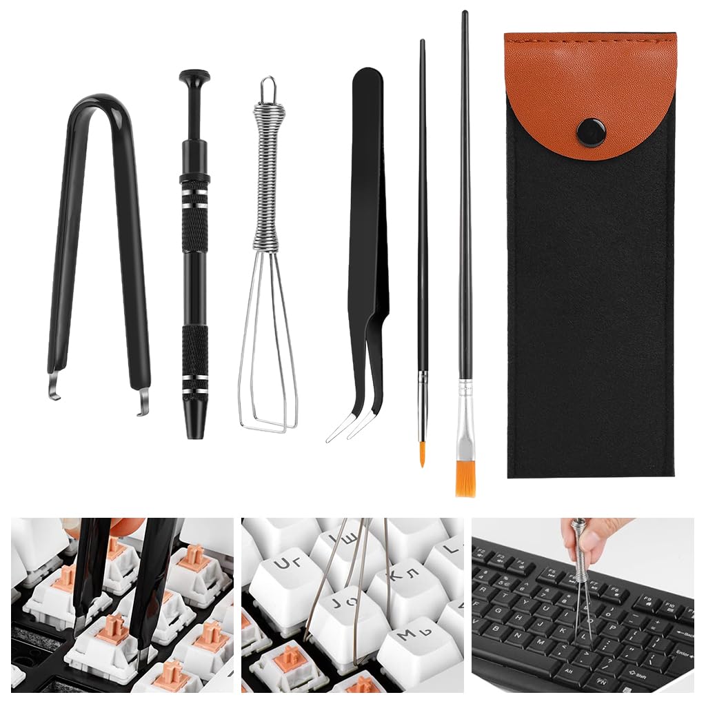 ZORBES 6 Pieces Keyboard Remover Tool Kit Include Switch Puller, Lubricating Pen, Cleaning Brush, Tweezers, 4-Jaw Gripper, and Key Cap Puller ZORBES 6 Pieces Keyboard Remover Tool Kit Include Switch Puller, Lubricating Pen, Cleaning Brush, Tweezers, 4-Jaw Gripper, and Key Cap Puller